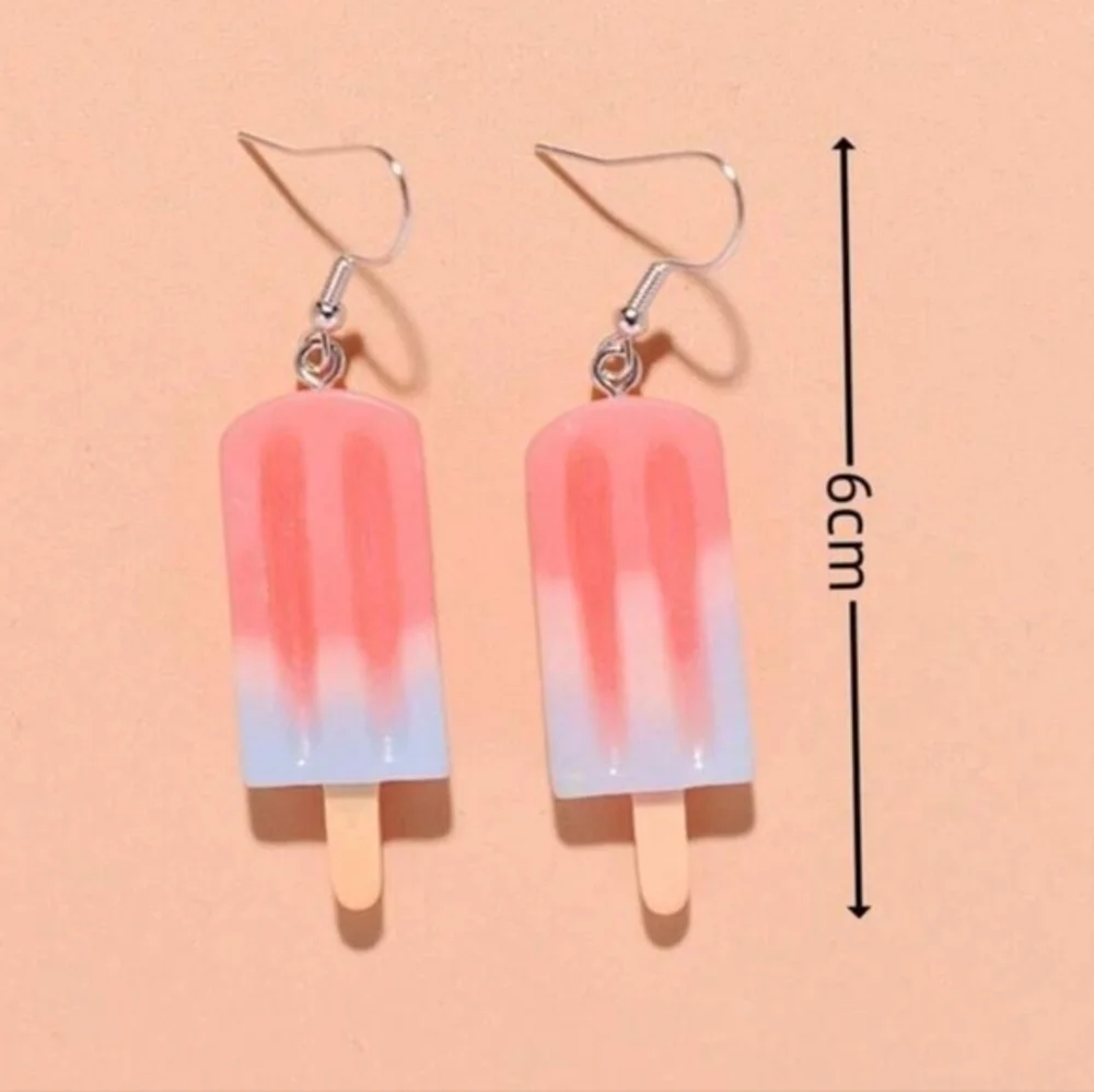 Red, White, Blue Popsicle Summer Womens Dangle‎ Earrings